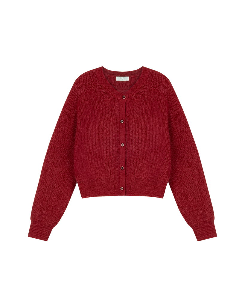 Mohair Raglan Knit Cardigan