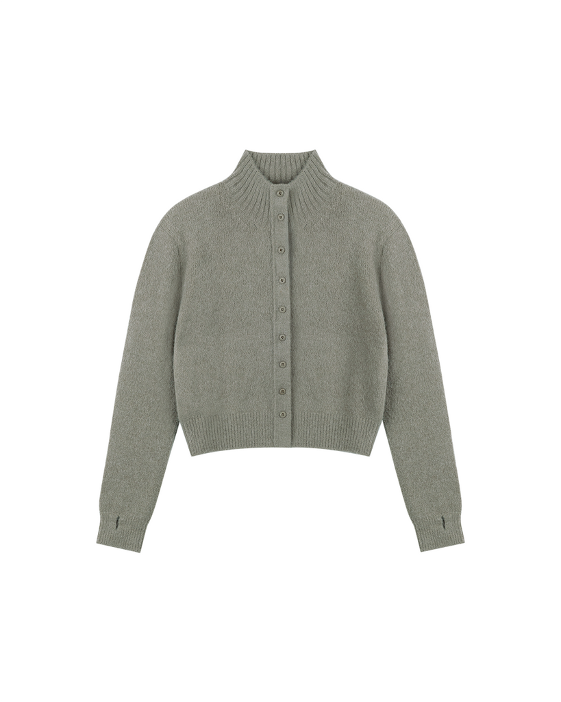 High Neck Button Cardigan