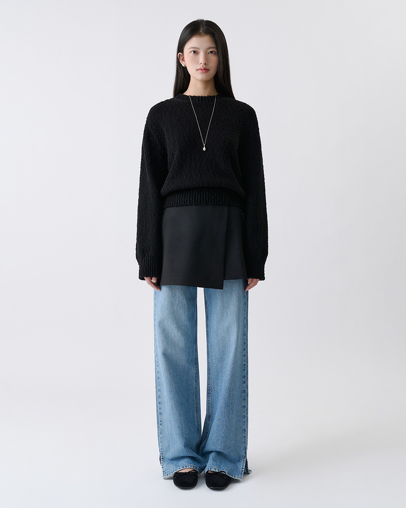 Boucle Round Neck Pullover