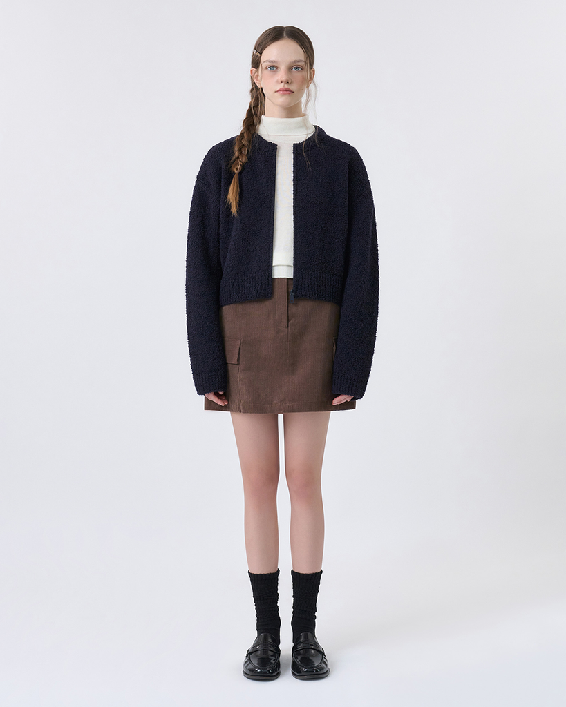 Rie Boucle Zip Cardigan