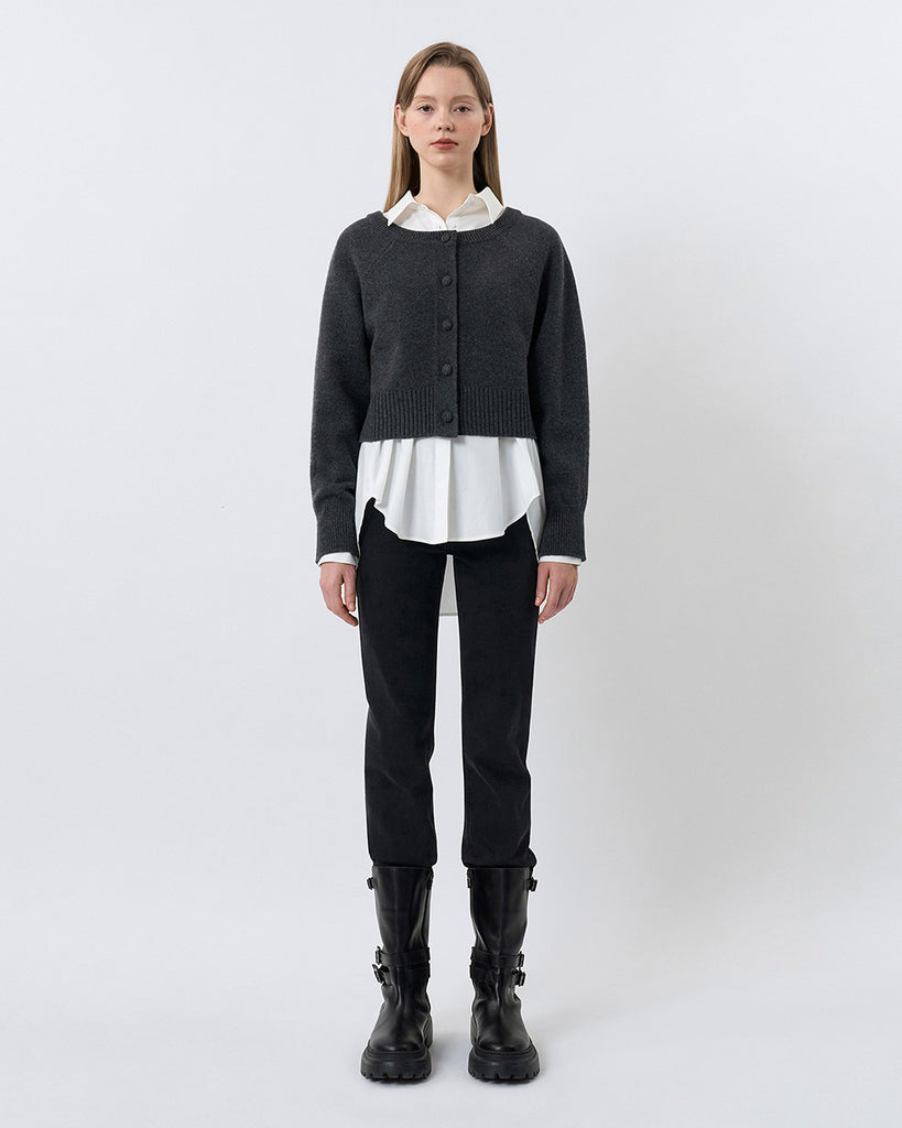 Layered Boatneck Cardigan