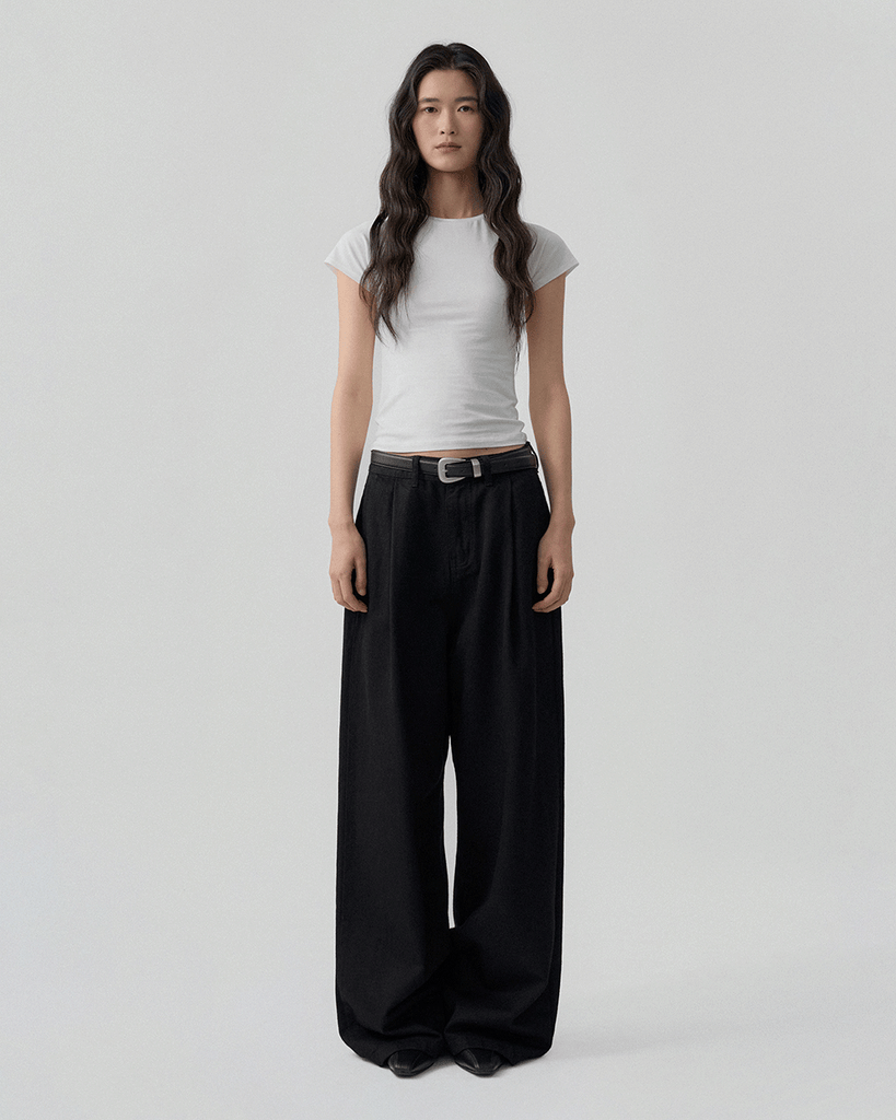 Tencel Blend Wide Leg Jeans