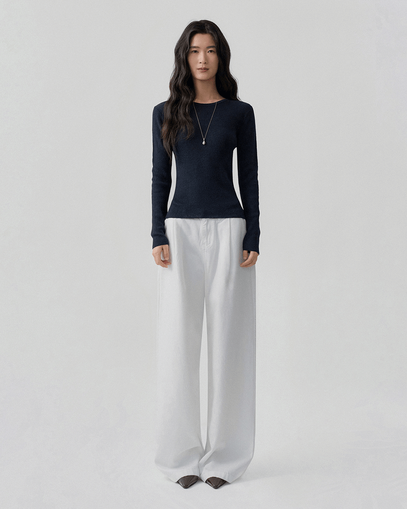 Textured Rib Knit Pullover