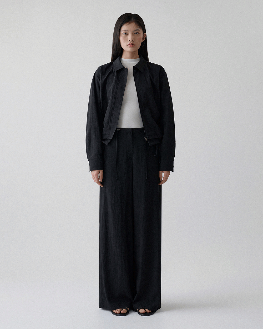 Drawstring Wide Leg Pants