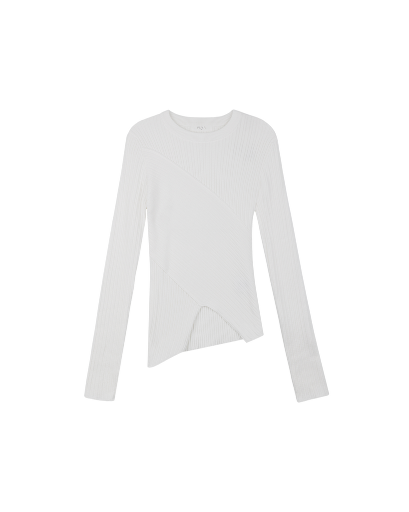Diagonal Ribbed Knit Top